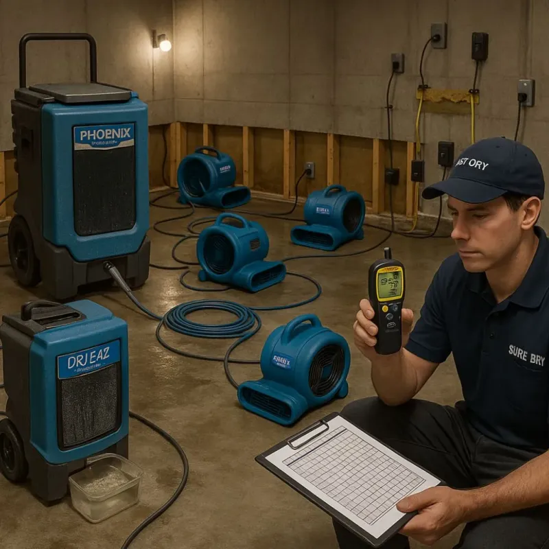 Structural Drying and Dehumidification process in Schoeneck, PA